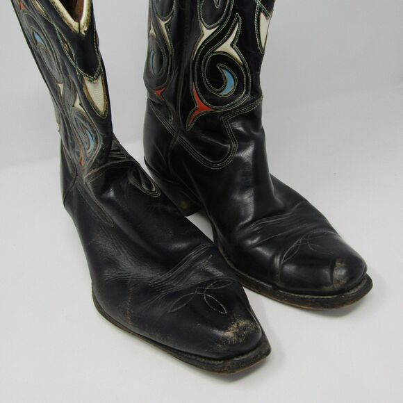 Vintage Acme Boots 1950\'s era Men\'s Size 7.5 PeeWee Cowboy Inlay Leather Shorty main image 15